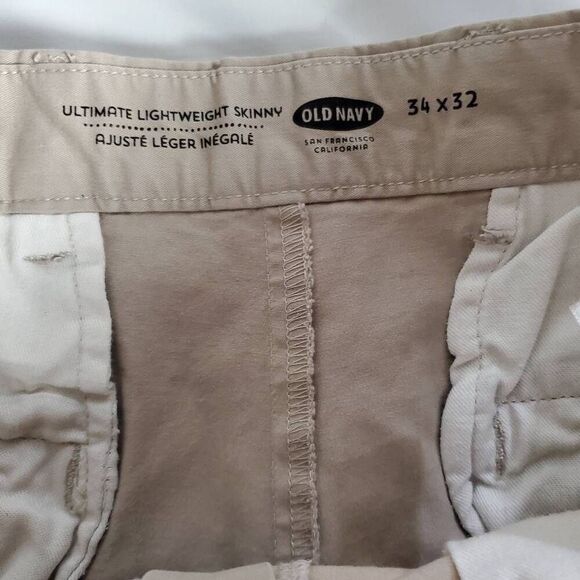 Old Navy Ultimate Lightweight Skinny Pants Men’s 34x32 Khaki - Picture 6 of 8